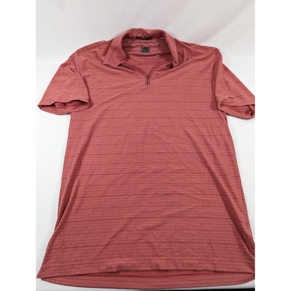 VTG Quarter Zip TIGER WOODS COLLECTION Men's Red Nike Short Sleeve Polo Shirt XL
